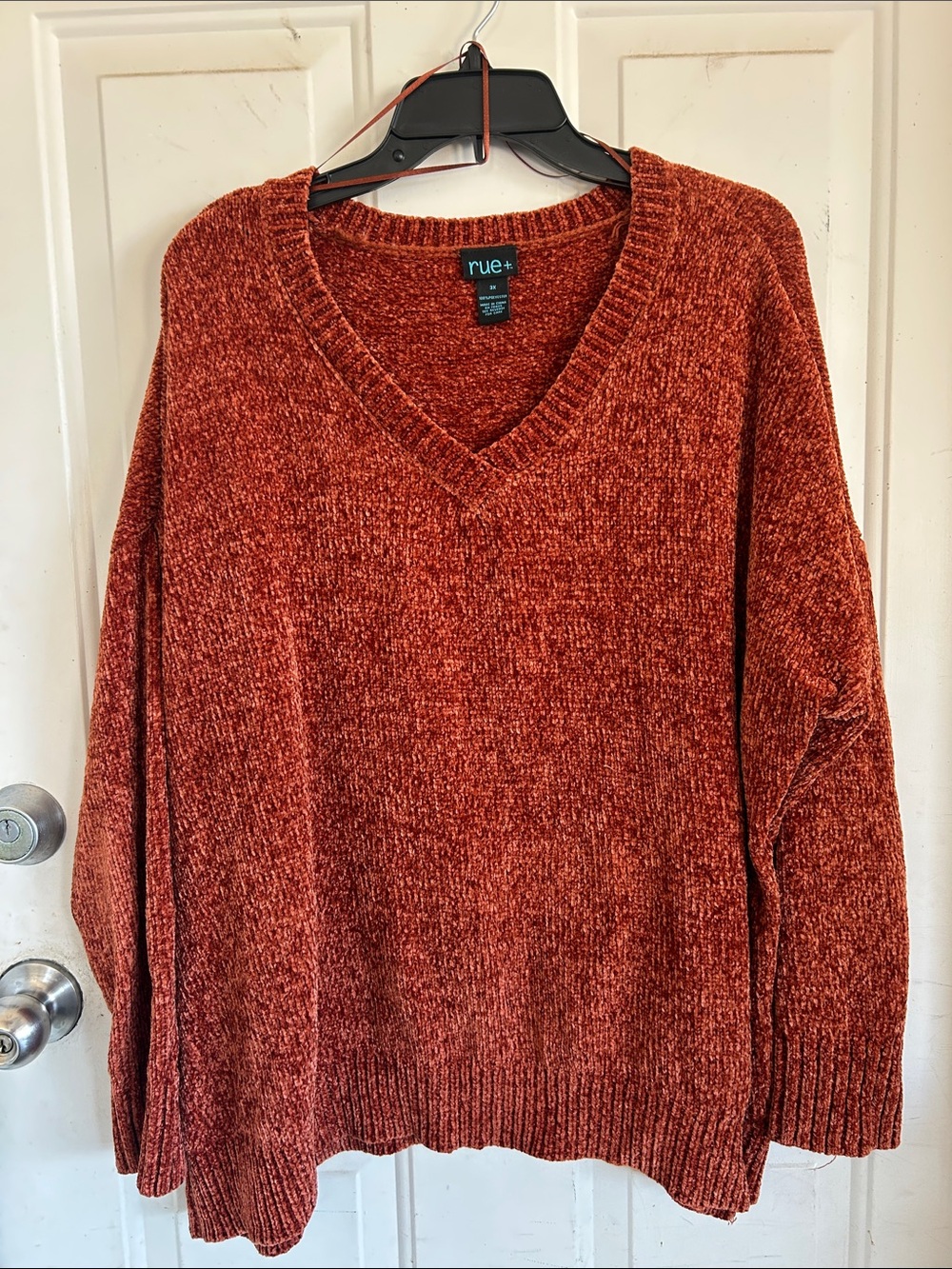 Rue21 Womens Burnt Orange V-Neck Chenille Sweater